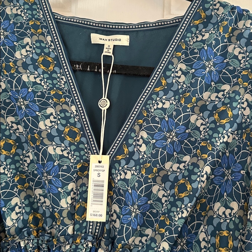 NWT Max Studio floral print long sleeve boho dress small - Picture 7 of 7